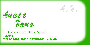 anett hans business card